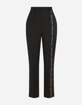 Woolen pants with branded selvedge - | Dolce & Gabbana