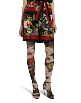 Twill pajama shorts with rose garden print - | Dolce & Gabbana