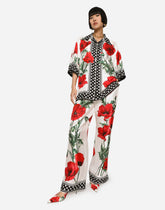 Poppy-print twill pajama pants - | Dolce & Gabbana