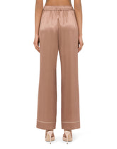 Satin pajama pants with piping - | Dolce & Gabbana