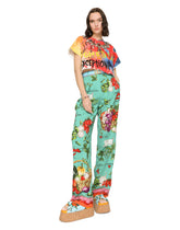 Flared vegetable-print charmeuse pants - | Dolce & Gabbana