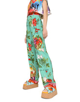 Flared vegetable-print charmeuse pants - | Dolce & Gabbana