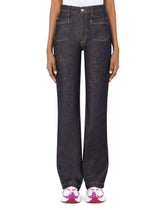 Flared jeans with tobacco-colored stitching - | Dolce & Gabbana