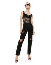 Boyfriend jeans with rips - | Dolce & Gabbana