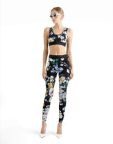 Activewear leggings in floral-print jersey - | Dolce & Gabbana