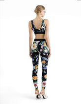Activewear leggings in floral-print jersey - | Dolce & Gabbana