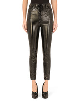 Coated cotton jeans with laces and eyelets - | Dolce & Gabbana