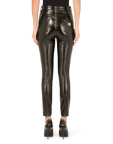 Coated cotton jeans with laces and eyelets - | Dolce & Gabbana