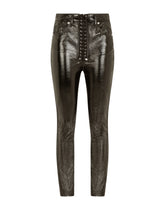 Coated cotton jeans with laces and eyelets - | Dolce & Gabbana
