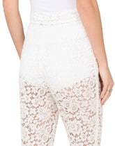 High-waisted cordonetto lace pants - | Dolce & Gabbana