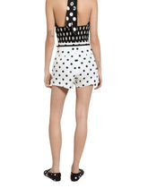 High-waisted cotton shorts with polka-dot print - | Dolce & Gabbana