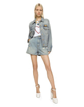 High-waisted denim shorts - | Dolce & Gabbana