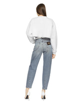 Boyfriend jeans in light blue denim with rips - | Dolce & Gabbana