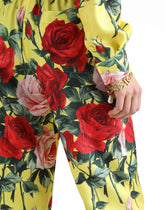 Silk twill pants with bouquet print - | Dolce & Gabbana