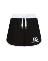 Jersey shorts with DG logo embroidery - | Dolce & Gabbana