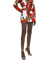 Poplin shorts with anemone print - | Dolce & Gabbana