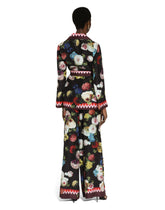 Twill pajama pants with nocturnal flower print - | Dolce & Gabbana