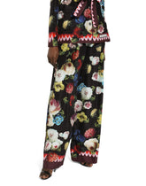 Twill pajama pants with nocturnal flower print - | Dolce & Gabbana