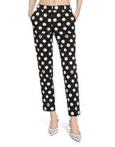 Cotton pants with polka-dot print - | Dolce & Gabbana