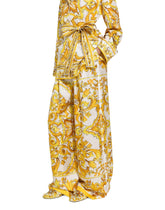 Majolica-print silk twill pants with elasticated waistband - | Dolce & Gabbana