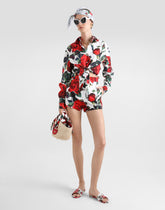 Rose-print cotton shorts - | Dolce & Gabbana