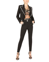 Woolen tuxedo pants with crystals - | Dolce & Gabbana