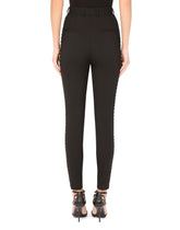 Woolen tuxedo pants with crystals - | Dolce & Gabbana