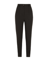 Woolen tuxedo pants with crystals - | Dolce & Gabbana