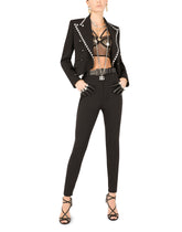 Woolen tuxedo pants with crystals - | Dolce & Gabbana
