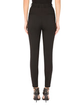 Woolen tuxedo pants with crystals - | Dolce & Gabbana