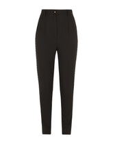 Woolen tuxedo pants with crystals - | Dolce & Gabbana