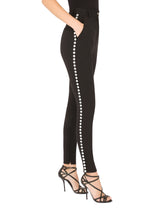 Woolen tuxedo pants with crystals - | Dolce & Gabbana