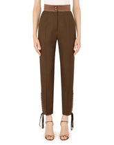 Twill pants with lacing - | Dolce & Gabbana