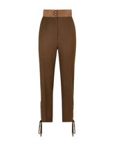 Twill pants with lacing - | Dolce & Gabbana