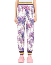 Jersey jogging pants with wisteria print - | Dolce & Gabbana