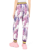 Jersey jogging pants with wisteria print - | Dolce & Gabbana