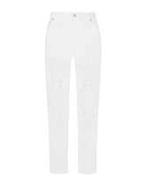 Jeans with openwork embroidery - | Dolce & Gabbana