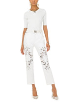 Jeans with openwork embroidery - | Dolce & Gabbana