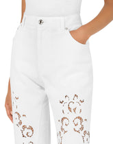 Jeans with openwork embroidery - | Dolce & Gabbana