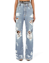 Jeans with ripped details - | Dolce & Gabbana