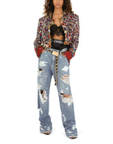 Jeans with ripped details - | Dolce & Gabbana