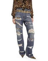Loose-fit jeans with ripped details - | Dolce & Gabbana