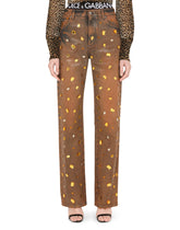 Jeans with rhinestone details - | Dolce & Gabbana