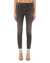 Cotton jeans with raw-cut waistband - | Dolce & Gabbana