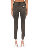 Cotton jeans with raw-cut waistband - | Dolce & Gabbana