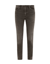 Cotton jeans with raw-cut waistband - | Dolce & Gabbana