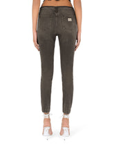 Cotton jeans with raw-cut waistband - | Dolce & Gabbana