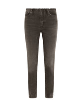 Cotton jeans with raw-cut waistband - | Dolce & Gabbana