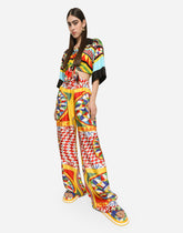 Carretto-print twill pajama pants - | Dolce & Gabbana