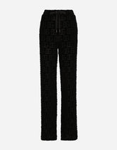 Flared jacquard pants with DG logo - | Dolce & Gabbana